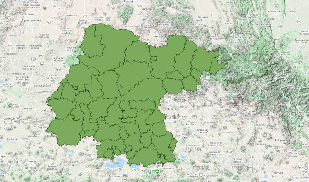 Mexico municipio boundaries and data by INEGI Censo